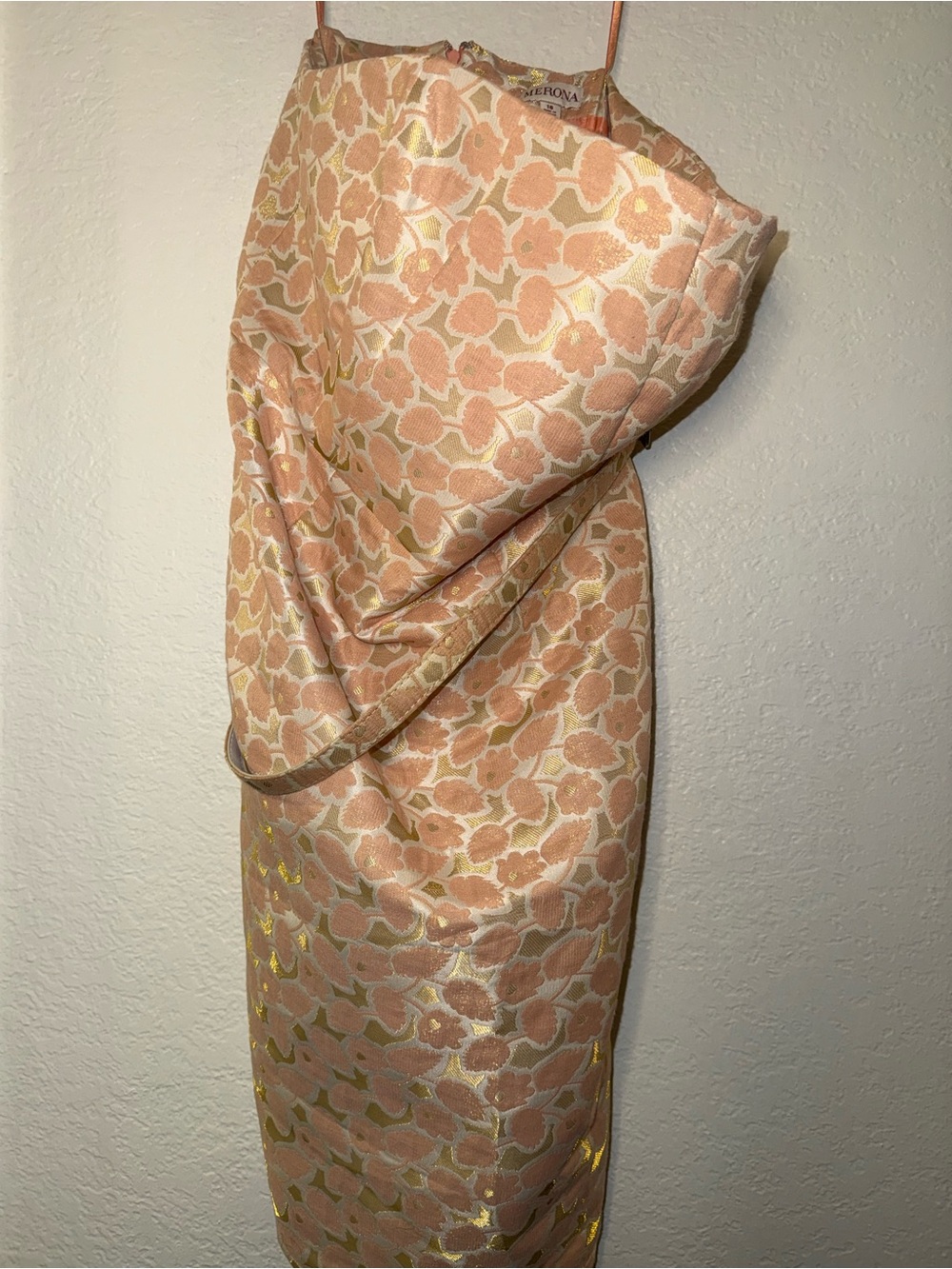 Merona Peach Floral Swim Sarong Cover-Up